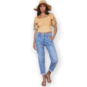 Pilcro And The Letterpress Ultra High-Rise Pleated Trouser Jeans